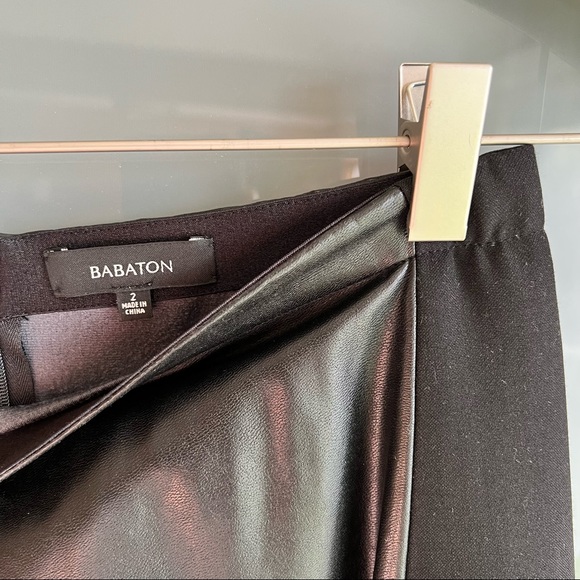 Babaton Vegan Leather Panelled Skirt - Picture 4 of 5